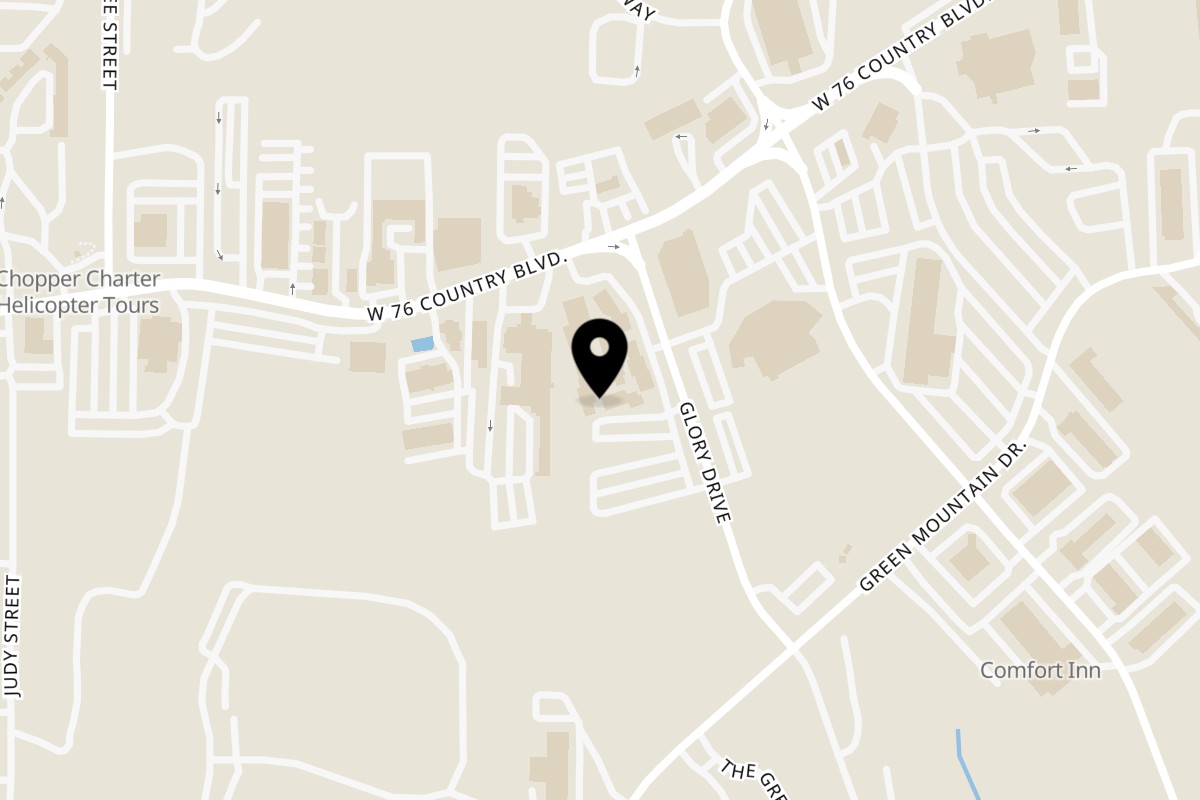 Map showing the location of Sugar Leaf Bakery, Cafe & Espresso on 2800 W 76 Country Blvd #211 in Branson